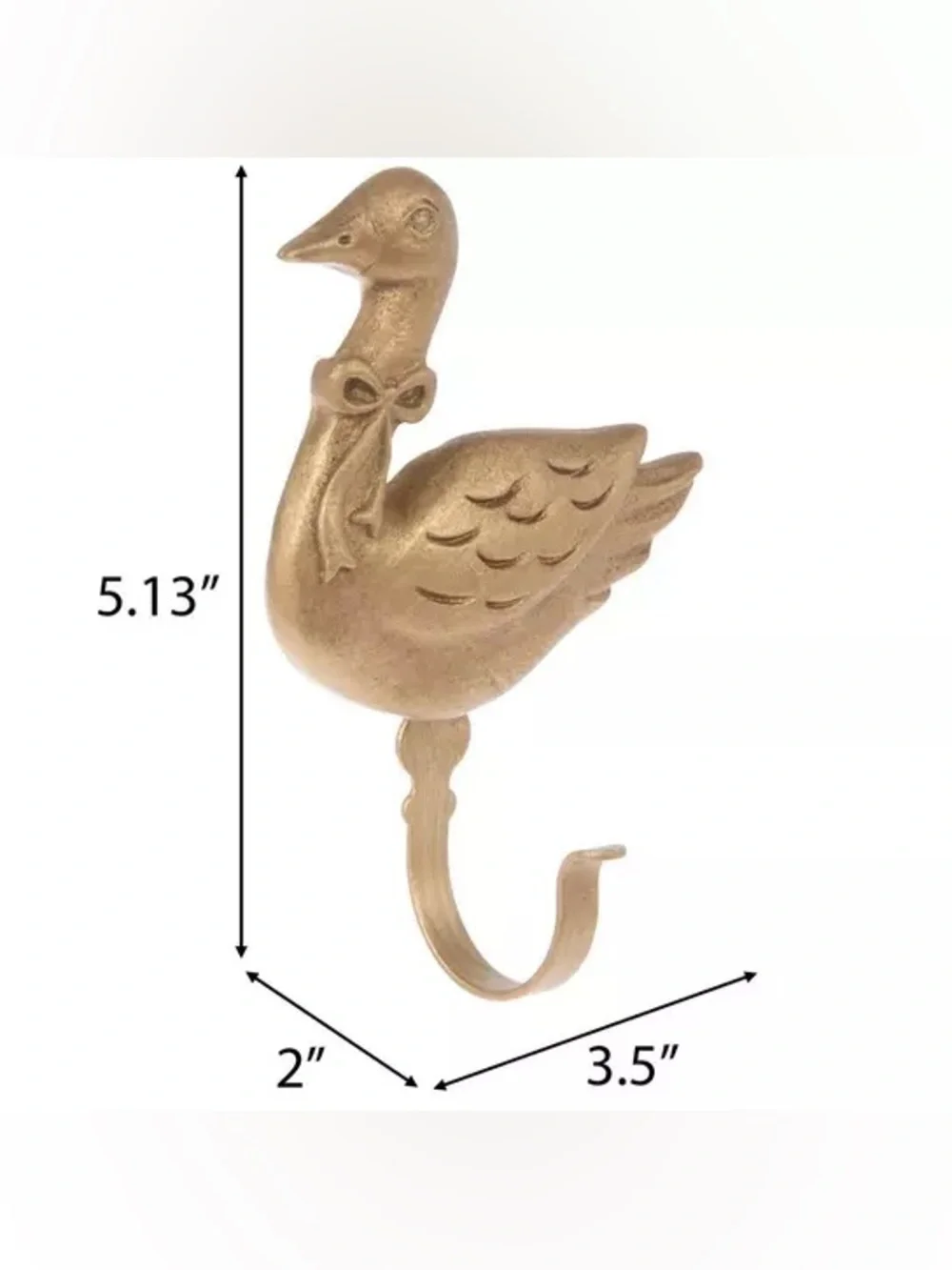 (2) Gold Swan Wall Hook